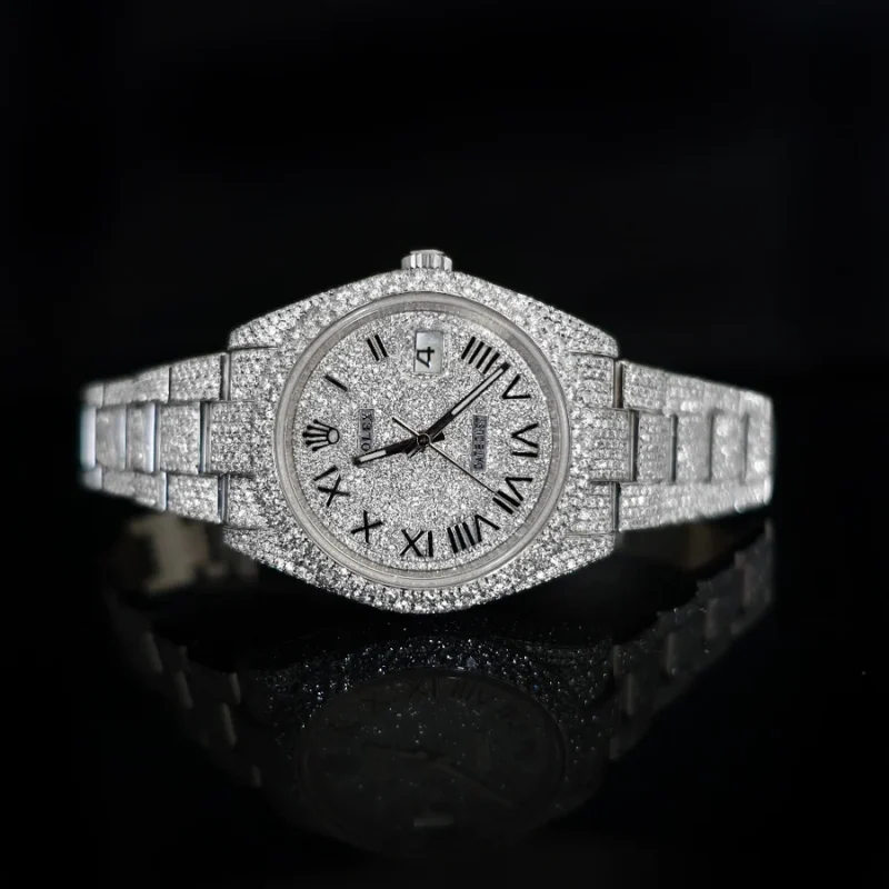 Diamond Rolex Datejust Oyster 41mm - Stainless Steel - Roman Dial - Image 2
