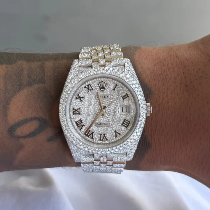 Diamond Rolex Datejust Jubilee 41mm - Stainless Steel - Roman Dial - Image 3