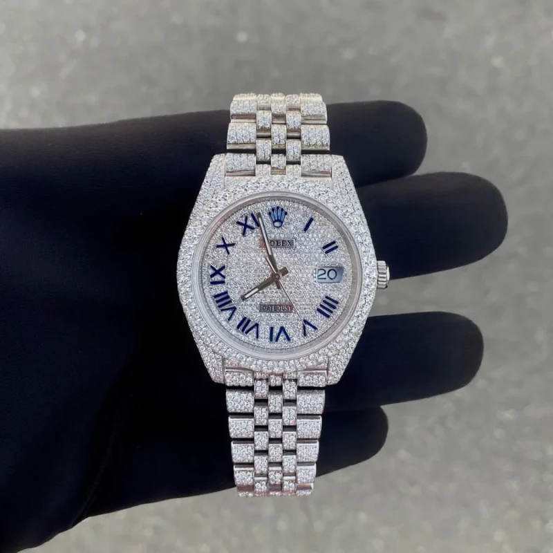 Diamond Rolex Datejust Jubilee 41mm - Stainless Steel - Roman Dial - Image 2