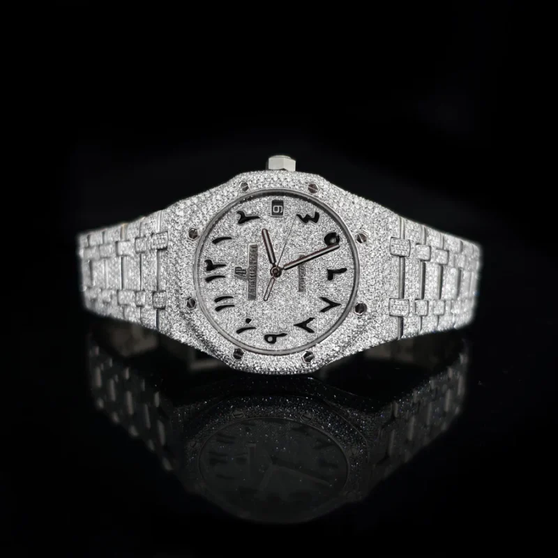 Diamond Audemars Piguet Royal Oak 41mm - Stainless Steel - Arabic Dial - Image 2