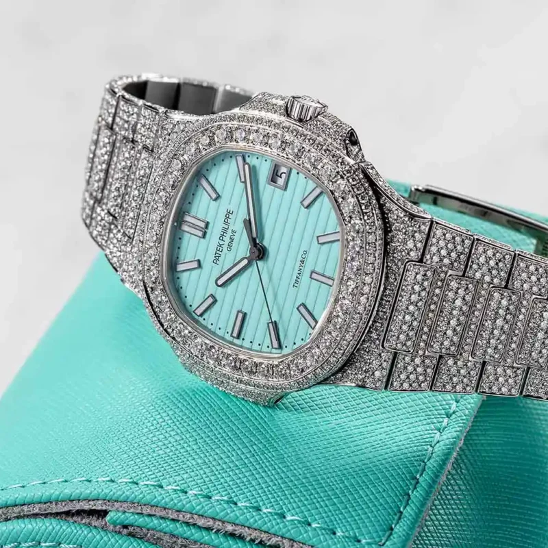 Custom Diamond Set Patek Philippe 5711 Custom Tiffany Blue Dial - Image 3
