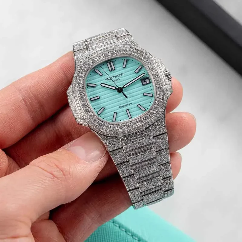Custom Diamond Set Patek Philippe 5711 Custom Tiffany Blue Dial - Image 2