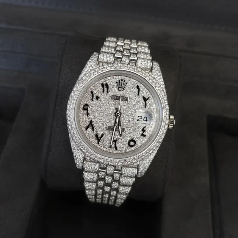 Diamond Rolex Datejust Jubilee 41mm - Stainless Steel - Arabic Dial - Image 2