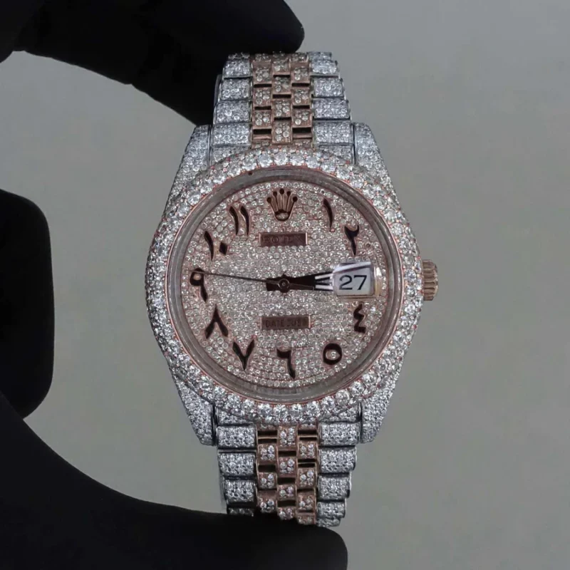 Diamond Rolex Datejust Jubilee 41mm - Steel & Rose Gold - Arabic Dial