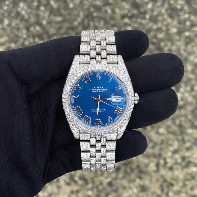 Diamond Rolex Datejust 41mm Jubilee - Stainless Steel - Blue Azzuro Dial